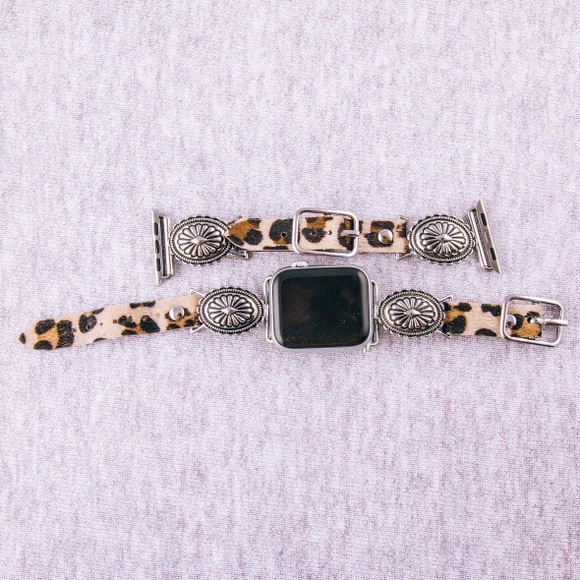 Leopard Silver Western 38/40 mm Apple Watch Band - Picture 2 of 2